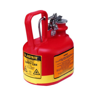 Bidones para ácidos y corrosivos Justrite 14045 ovalados plásticos Tipo I con accesorios de acero galvanizado - Color rojo - 2 lts.