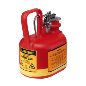 Bidones para ácidos y corrosivos Justrite 14065 ovalados plásticos Tipo I con accesorios de acero inoxidable - Color rojo - 2 lts.