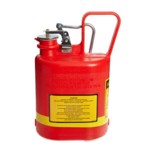 Bidones plásticos para ácidos y corrosivos Justrite 14140 ovalados Tipo I con accesorios de acero galvanizado - Color rojo - 4 lts.