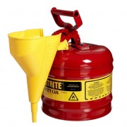 Bidones para inflamables Justrite 7120110 (ex 10502) metálicos Tipo I - Con embudo - Cap. 7,5 lts.