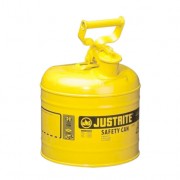 Bidones para inflamables Justrite 7120200 (ex 10511) metálicos Tipo I - Cap. 7,5 lts - Color amarillo para Gas oil
