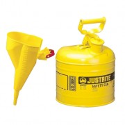 Bidones para inflamables Justrite 7120210 metálicos Tipo I - Con embudo - Cap. 7,5 lts - Color amarillo para Gas oil