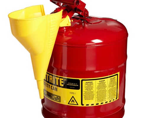 Bidones para inflamables Justrite metálicos Tipo I - Con embudo