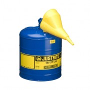Bidones para inflamables Justrite metálicos Tipo I - Con embudo - Color azul para Querosén