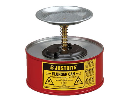 Humectadores de seguridad con pistón Justrite 10108 - 1 litro - Color rojo