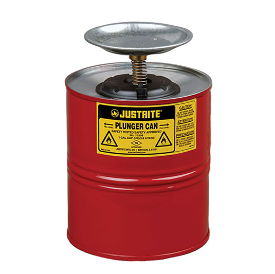 Humectadores de seguridad con pistón Justrite 10308 - 4 litro - Color rojo
